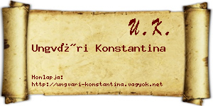 Ungvári Konstantina névjegykártya